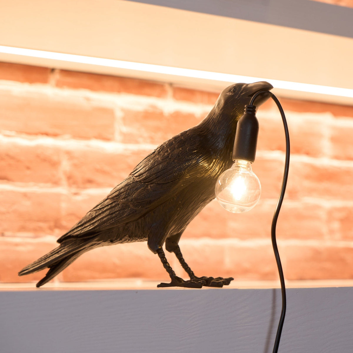 Resin Table Lamp with Raven Design-Lighting > Table Lamps-casanuva-casanuva