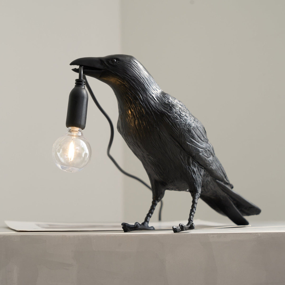 Resin Table Lamp with Raven Design-Lighting > Table Lamps-casanuva-casanuva