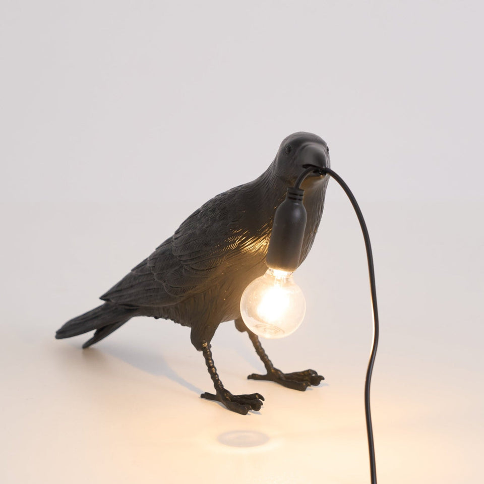 Resin Table Lamp with Raven Design-Lighting > Table Lamps-casanuva-casanuva