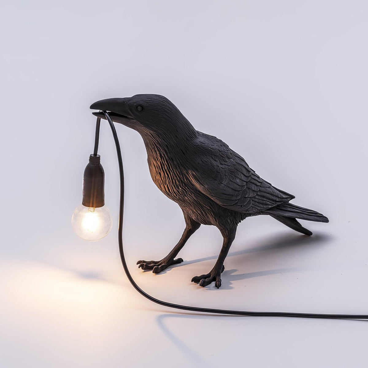 Resin Table Lamp with Raven Design-Lighting > Table Lamps-casanuva-30.5cmx18cm-Black-US Plug-casanuva