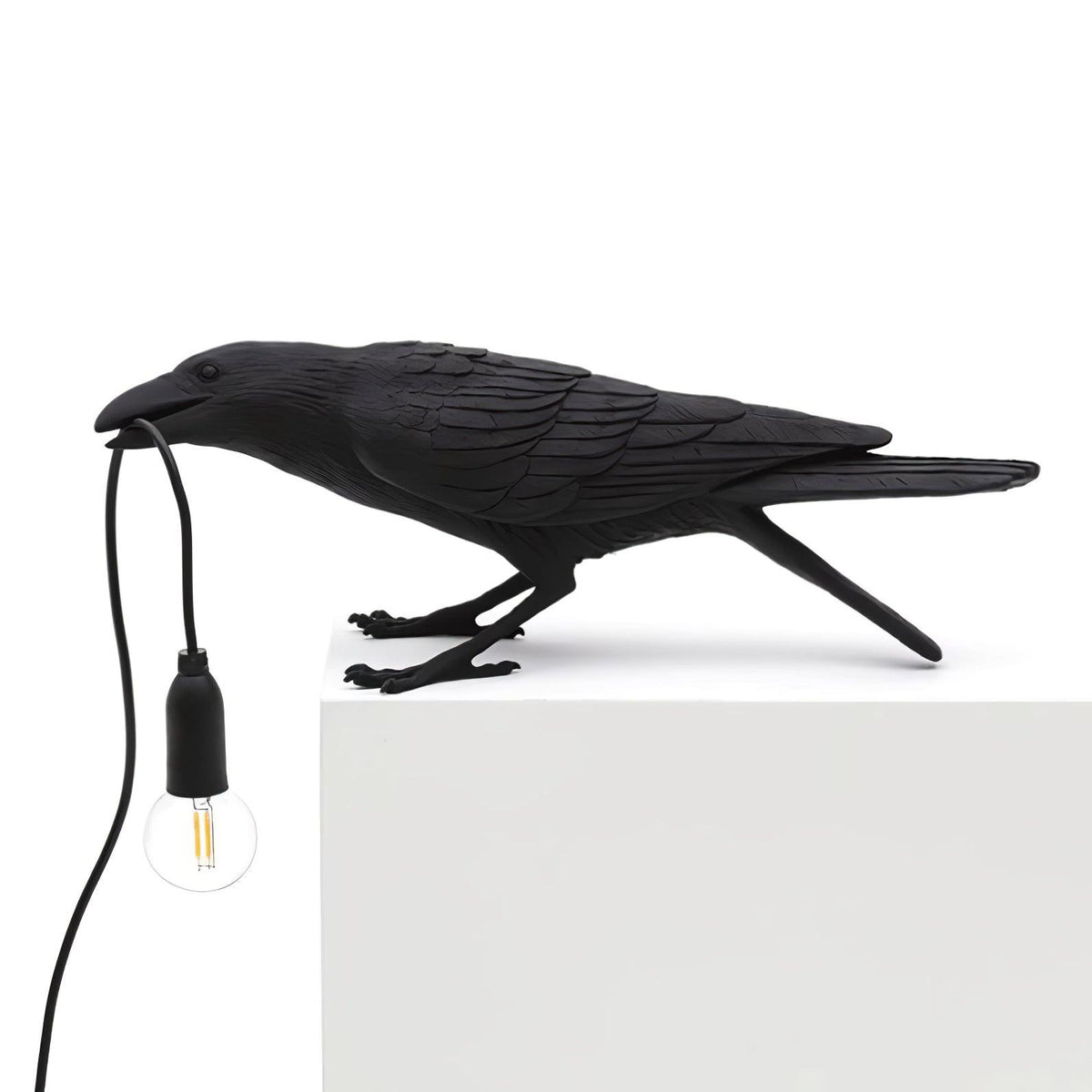 Resin Table Lamp with Raven Design-Lighting > Table Lamps-casanuva-33.5cmx10.5cm-Black-US Plug-casanuva