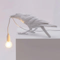 Resin Table Lamp with Raven Design-Lighting > Table Lamps-casanuva-33.5cmx10.5cm-White-US Plug-casanuva