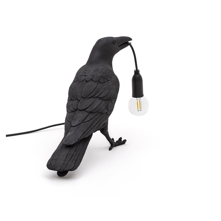 Resin Table Lamp with Raven Design-Lighting > Table Lamps-casanuva-casanuva