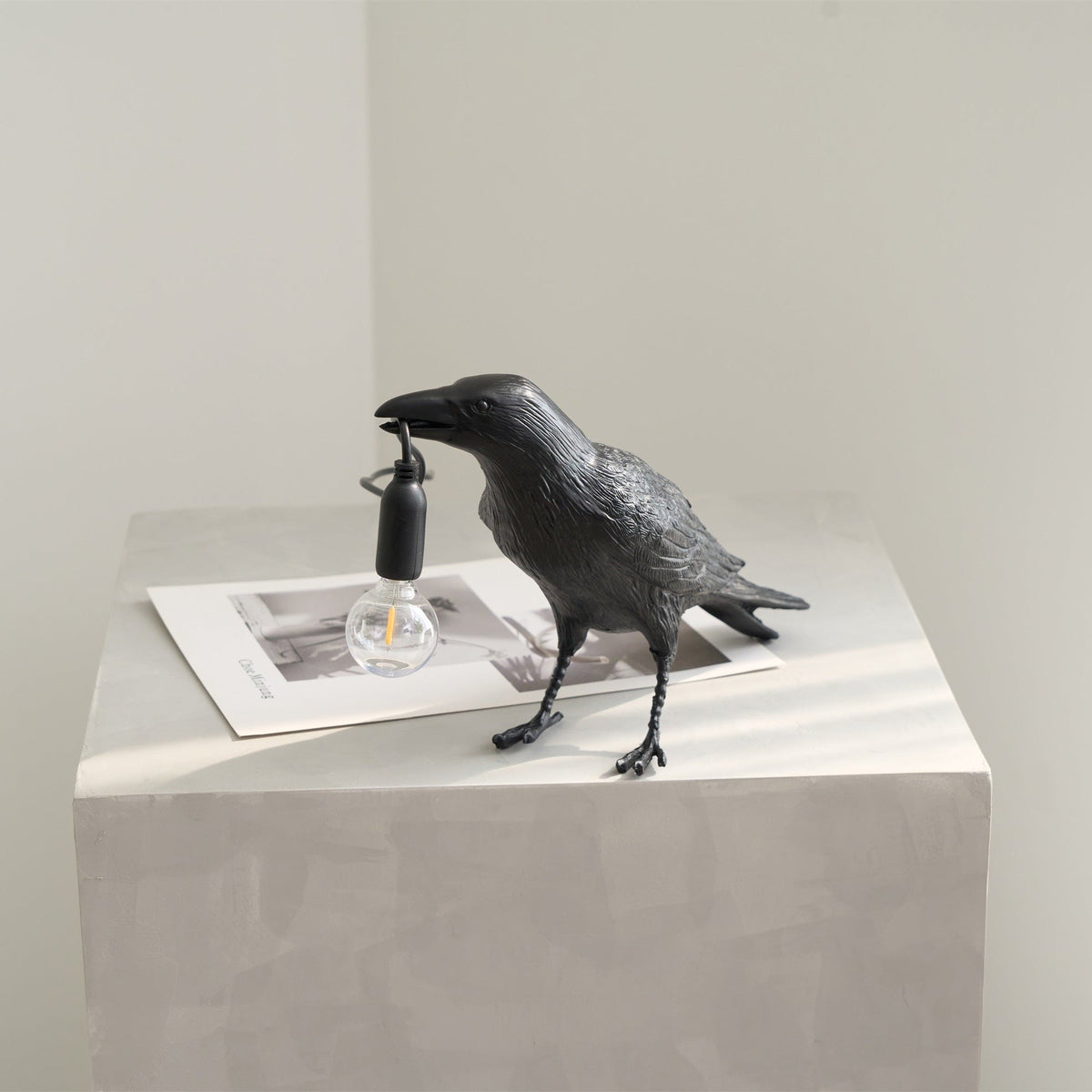 Resin Table Lamp with Raven Design-Lighting > Table Lamps-casanuva-casanuva