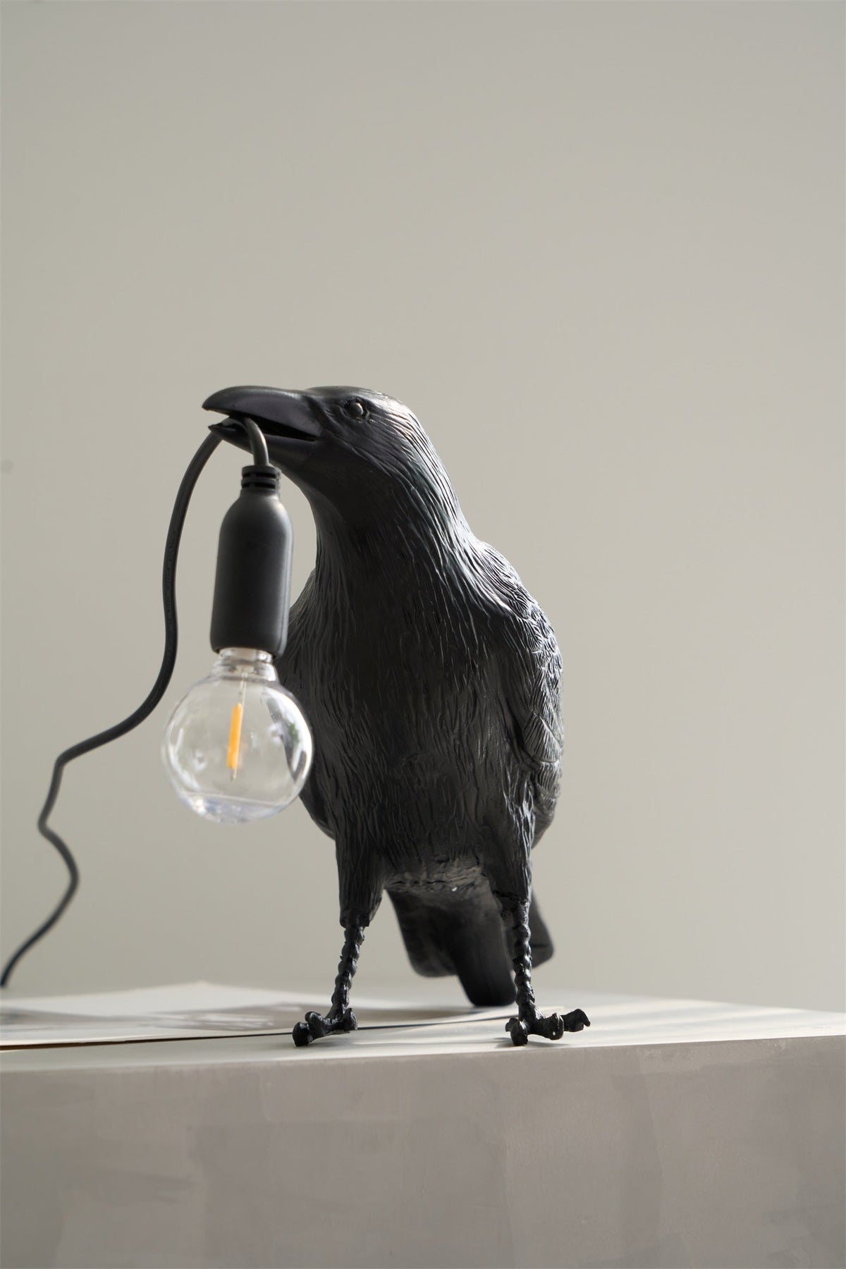 Resin Table Lamp with Raven Design-Lighting > Table Lamps-casanuva-casanuva