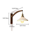 Retractable Walnut Wall Sconce with White Striped Glass Shade-Lighting > Wall Lights-casanuva-casanuva