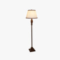 Retro Drum Floor Lamp Beige Khaki Fabric Shade Metal Base-Lighting > Floor Lamps-casanuva-casanuva