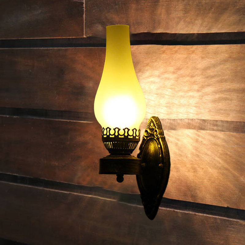 Retro Kerosene Wall Sconce Lamp 1-Light Design-Lighting > Wall Lights-casanuva-Frosted Glass shade-100V-120V-casanuva