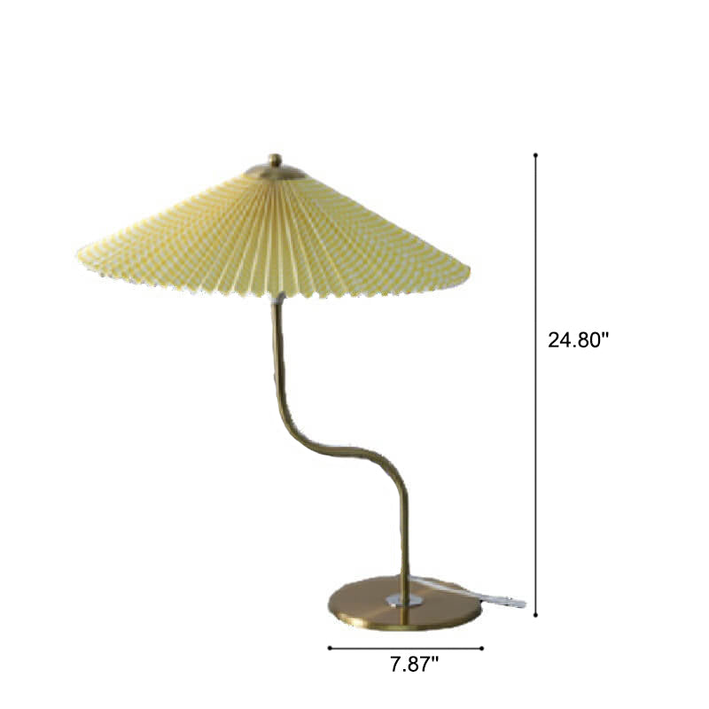 Retro Pleated Umbrella Table Lamp 1-Light Decorative Accent-Lighting > Table Lamps-casanuva-casanuva