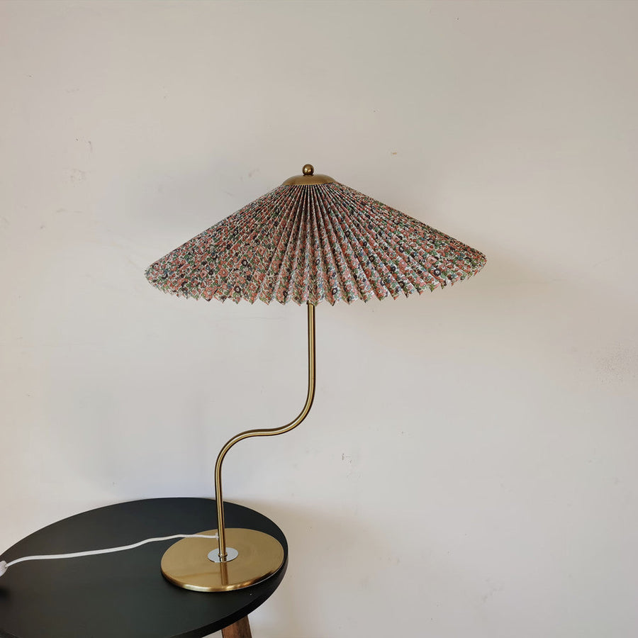 Retro Pleated Umbrella Table Lamp 1-Light Decorative Accent-Lighting > Table Lamps-casanuva-Floral-Push Button (Bulb Chan...-100V-120V-casanuva
