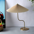 Retro Pleated Umbrella Table Lamp 1-Light Decorative Accent-Lighting > Table Lamps-casanuva-Khaki-Push Button (Bulb Chan...-100V-120V-casanuva