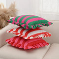 Retro Striped Ruffle Cushion Cover-Covers & Textiles > Cushion Covers-casanuva-casanuva