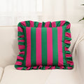 Retro Striped Ruffle Cushion Cover-Covers & Textiles > Cushion Covers-casanuva-Jungle Pop-casanuva