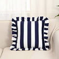 Retro Striped Ruffle Cushion Cover-Covers & Textiles > Cushion Covers-casanuva-Midnight Stripe-casanuva