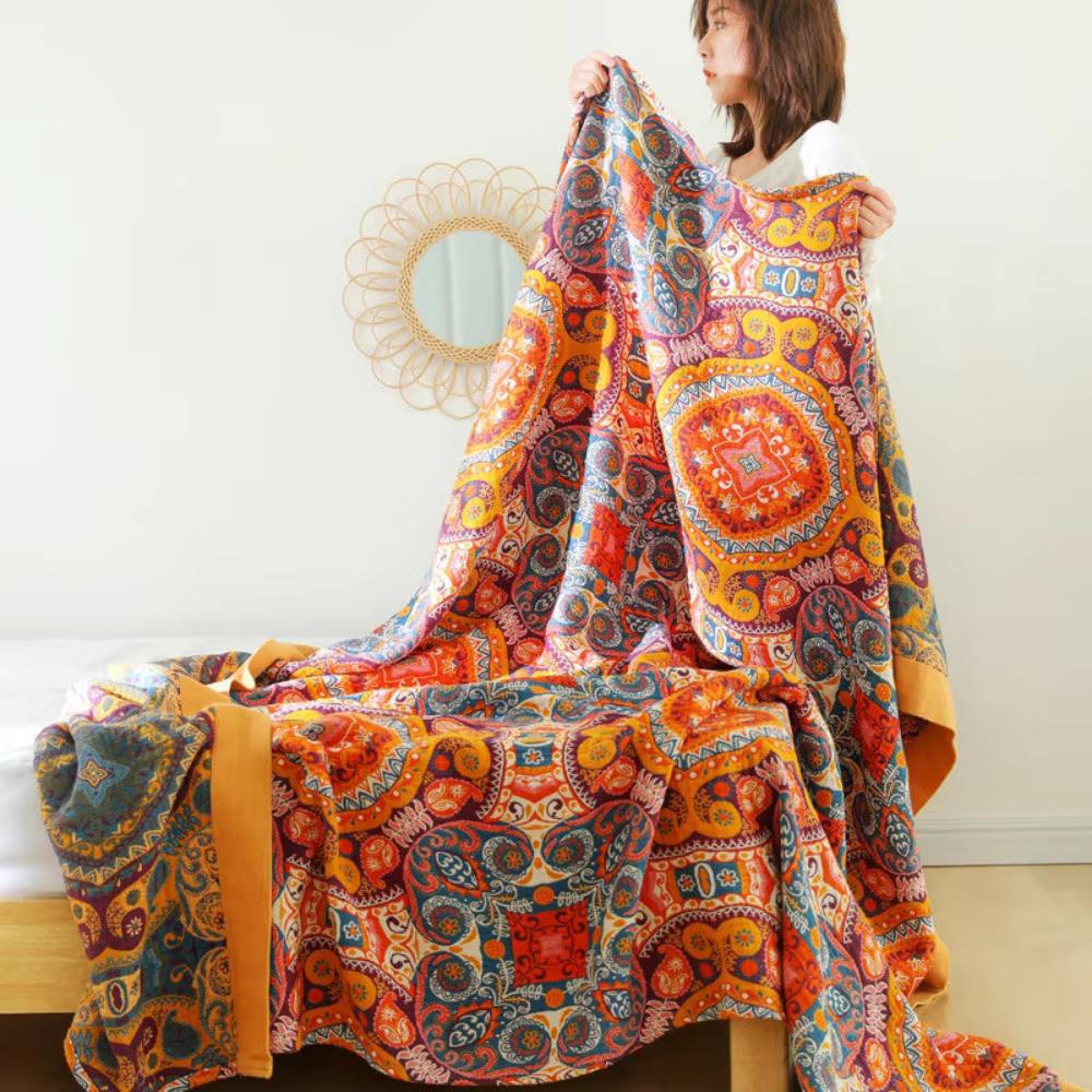 Reversible Boho Blanket-Bedding & Bath > Blankets-casanuva-casanuva