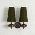 Rho Wall Lamp LED-Lighting > Wall Lights-casanuva-2 heads 2 heads 34cmx22cm-Walnut color & Green-casanuva