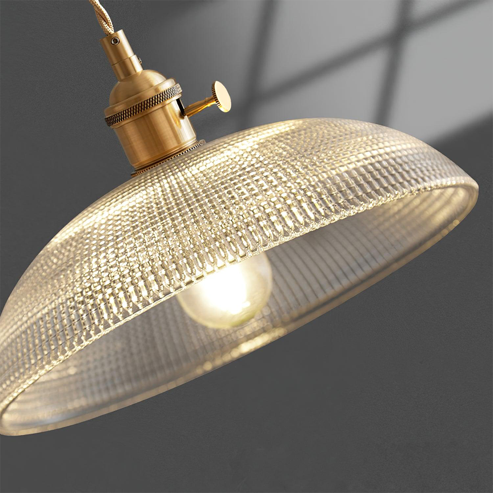 Ribbed Glass Pendant Light Vintage Design-Lighting > Pendant Lights-casanuva-casanuva
