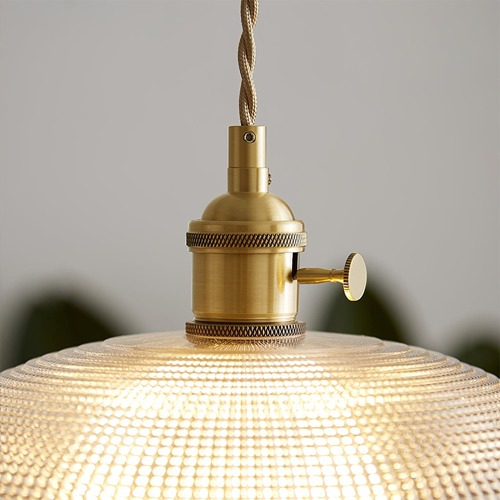 Ribbed Glass Pendant Light Vintage Design-Lighting > Pendant Lights-casanuva-casanuva