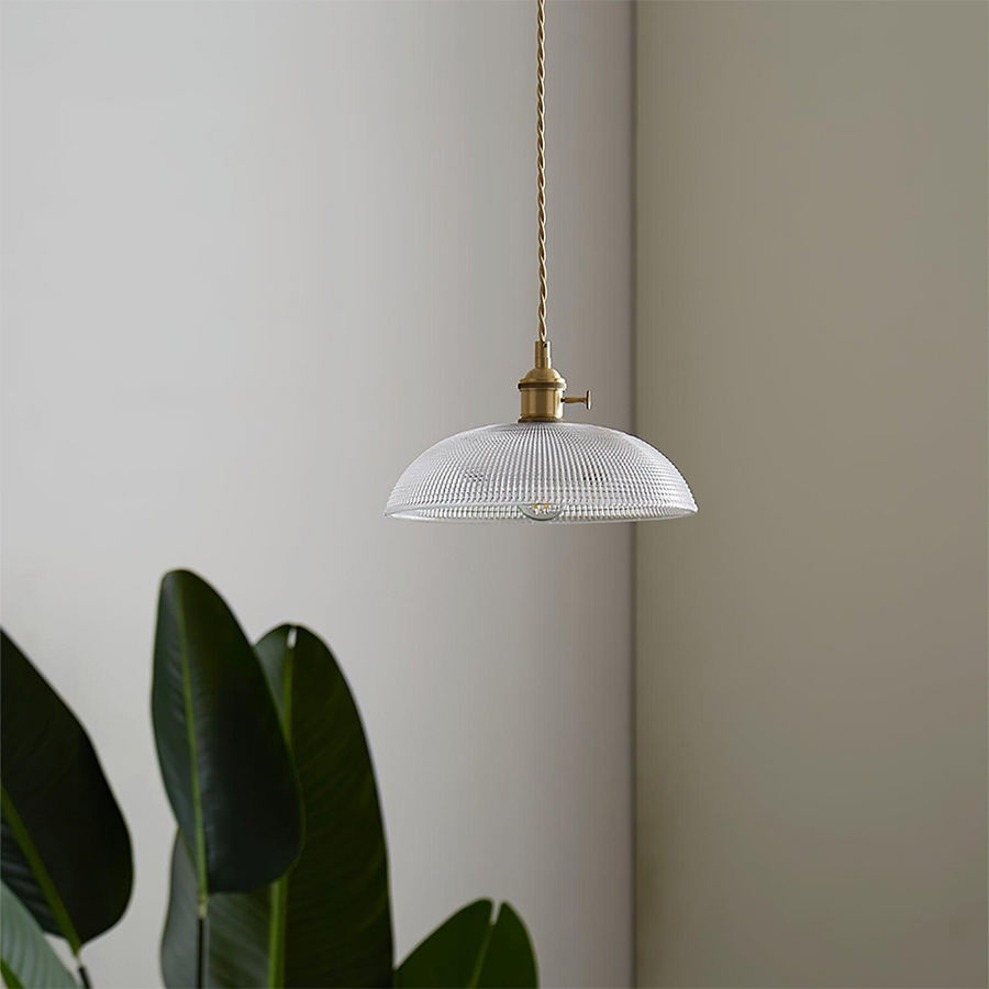 Ribbed Glass Pendant Light Vintage Design-Lighting > Pendant Lights-casanuva-casanuva