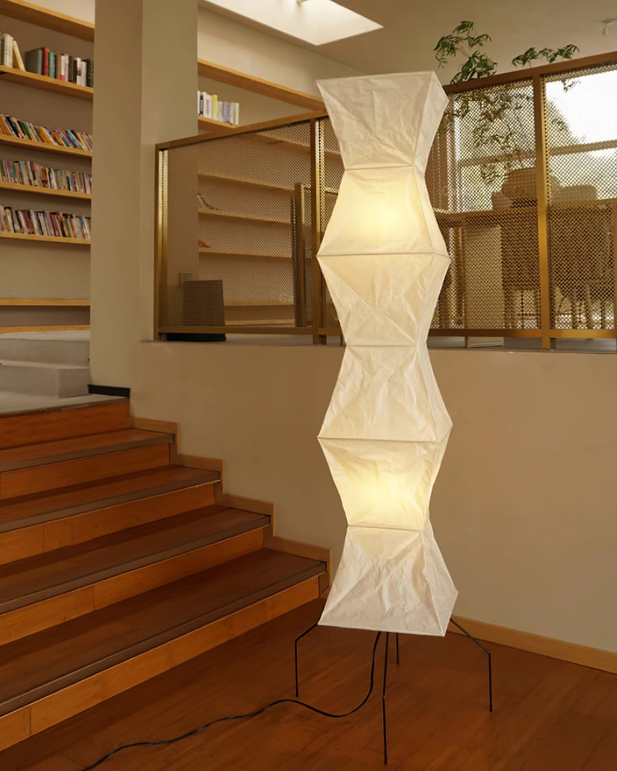 Rice Paper Floor Lamp with Soft Glow Lighting-Lighting > Floor Lamps-casanuva-casanuva