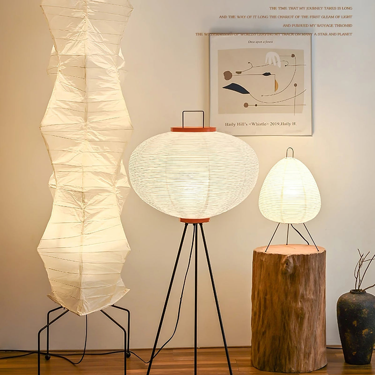 Rice Paper Floor Lamp with Soft Glow Lighting-Lighting > Floor Lamps-casanuva-casanuva