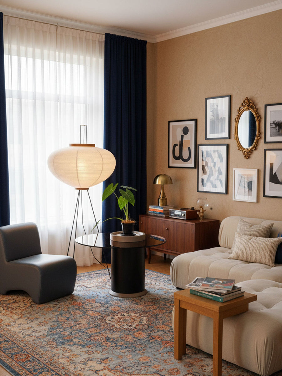 Rice Paper Floor Lamp with Soft Glow Lighting-Lighting > Floor Lamps-casanuva-casanuva
