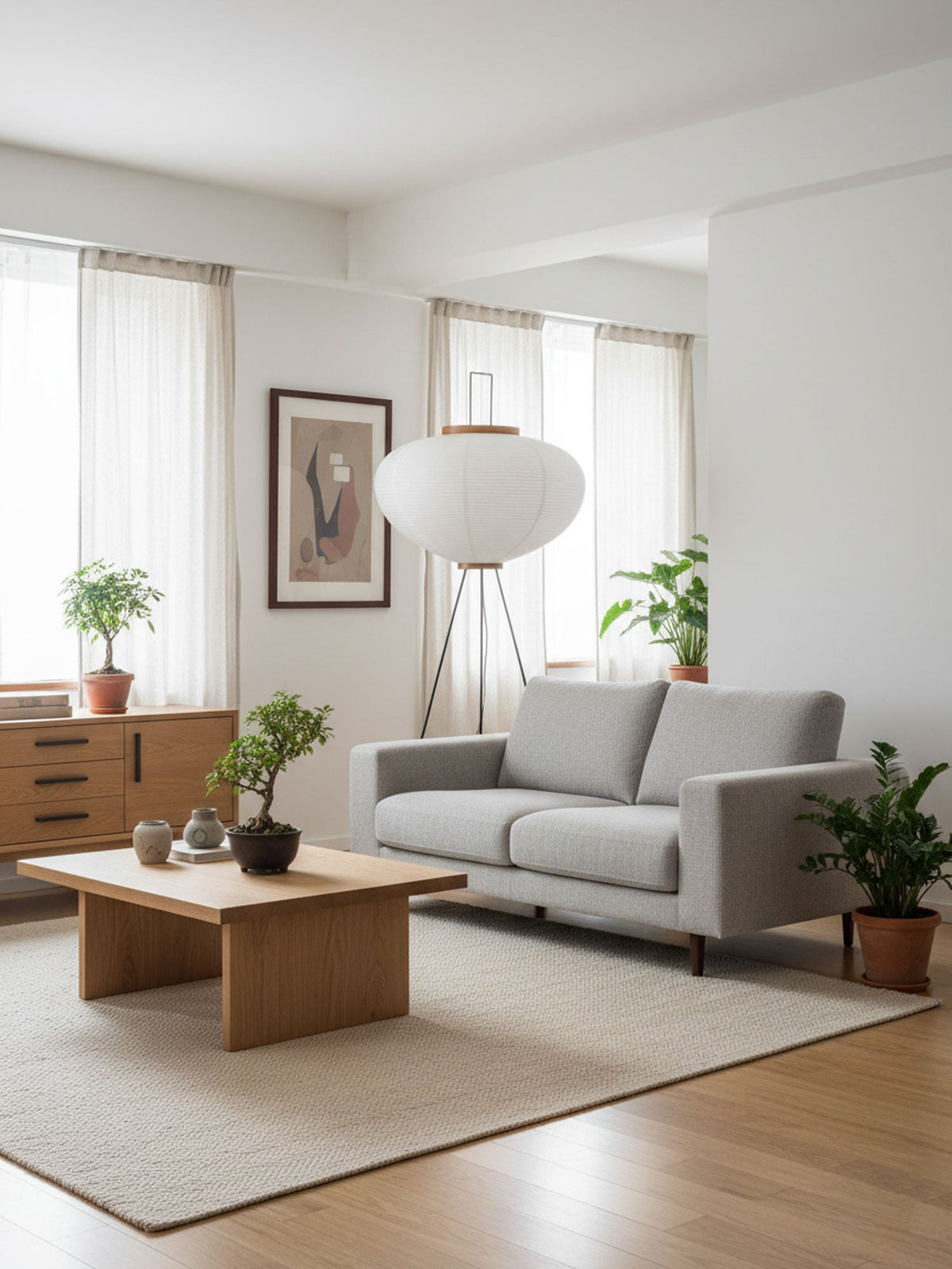 Rice Paper Floor Lamp with Soft Glow Lighting-Lighting > Floor Lamps-casanuva-casanuva