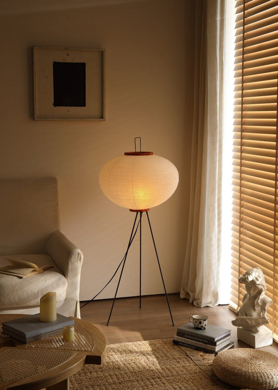 Rice Paper Floor Lamp with Soft Glow Lighting-Lighting > Floor Lamps-casanuva-casanuva