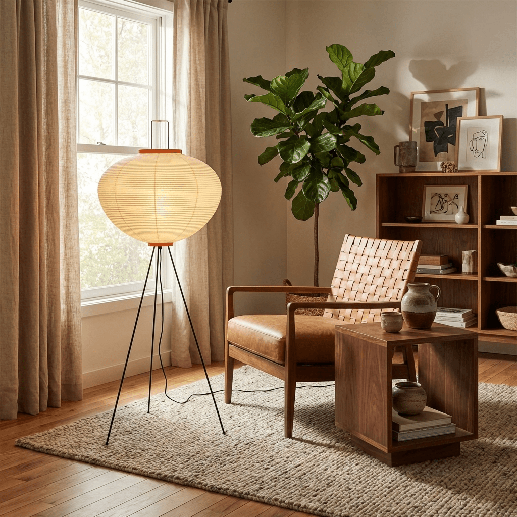Rice Paper Floor Lamp with Soft Glow Lighting-Lighting > Floor Lamps-casanuva-casanuva