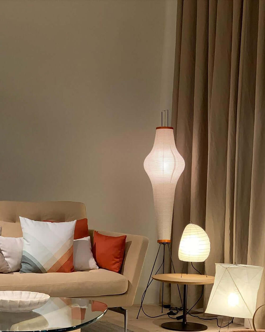 Rice Paper Floor Lamp with Soft Glow Lighting-Lighting > Floor Lamps-casanuva-casanuva