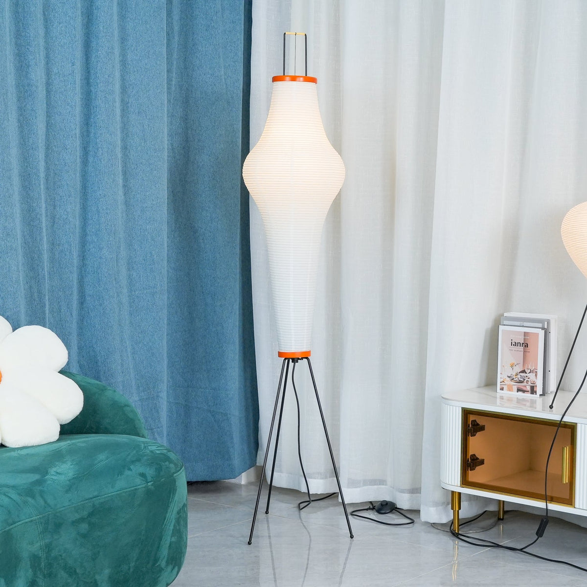 Rice Paper Floor Lamp with Soft Glow Lighting-Lighting > Floor Lamps-casanuva-casanuva