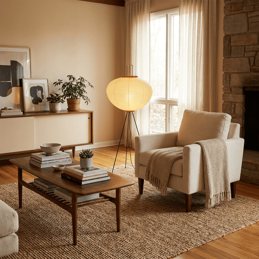 Rice Paper Floor Lamp with Soft Glow Lighting-Lighting > Floor Lamps-casanuva-casanuva