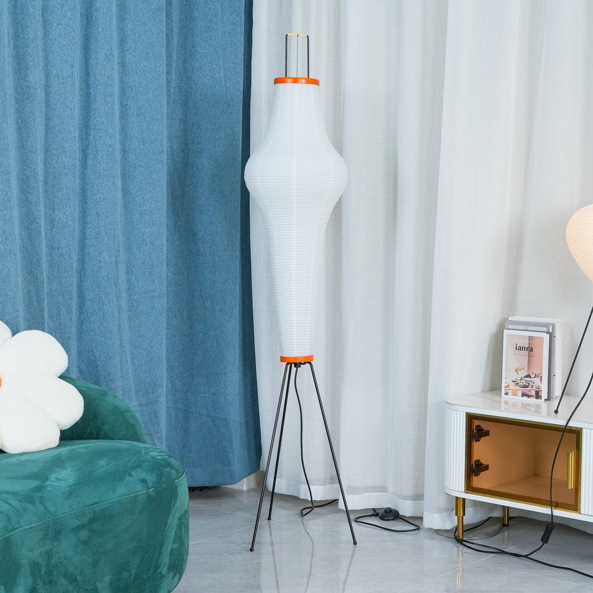 Rice Paper Floor Lamp with Soft Glow Lighting-Lighting > Floor Lamps-casanuva-casanuva