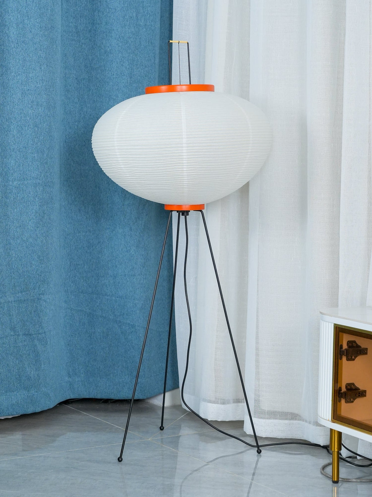 Rice Paper Floor Lamp with Soft Glow Lighting-Lighting > Floor Lamps-casanuva-casanuva