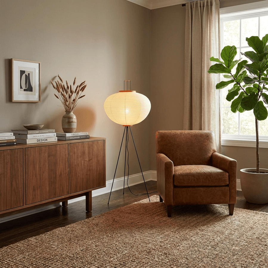 Rice Paper Floor Lamp with Soft Glow Lighting-Lighting > Floor Lamps-casanuva-casanuva