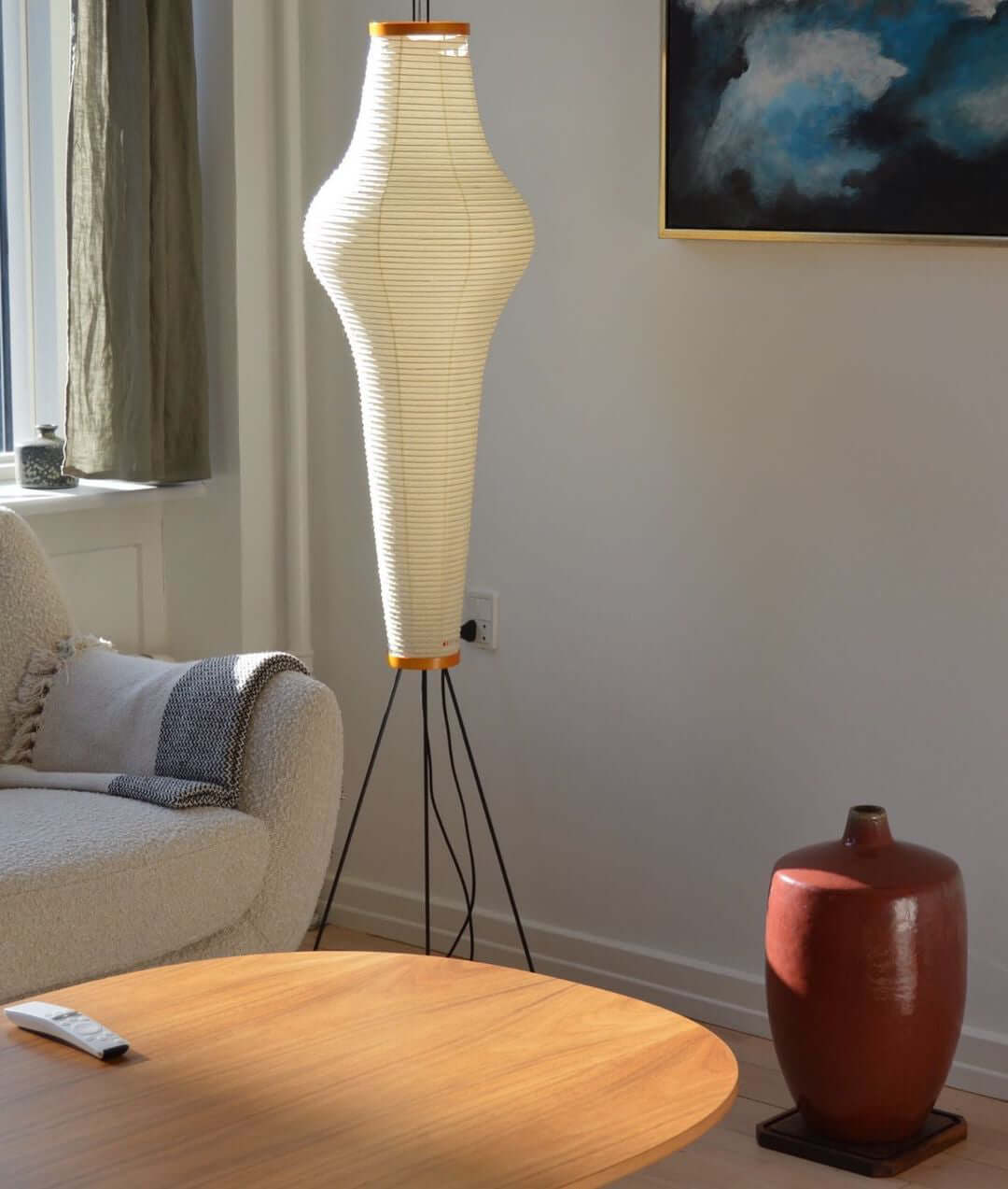 Rice Paper Floor Lamp with Soft Glow Lighting-Lighting > Floor Lamps-casanuva-casanuva
