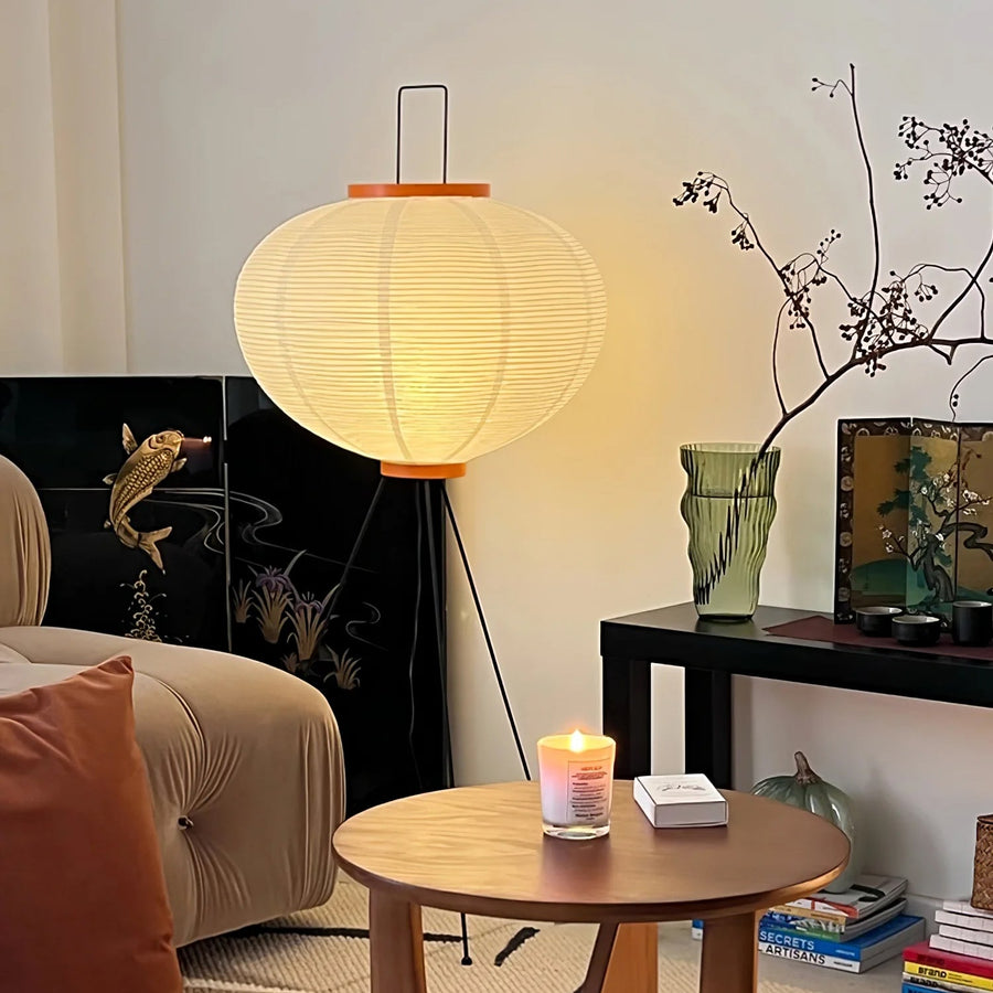 Rice Paper Floor Lamp with Soft Glow Lighting-Lighting > Floor Lamps-casanuva-casanuva