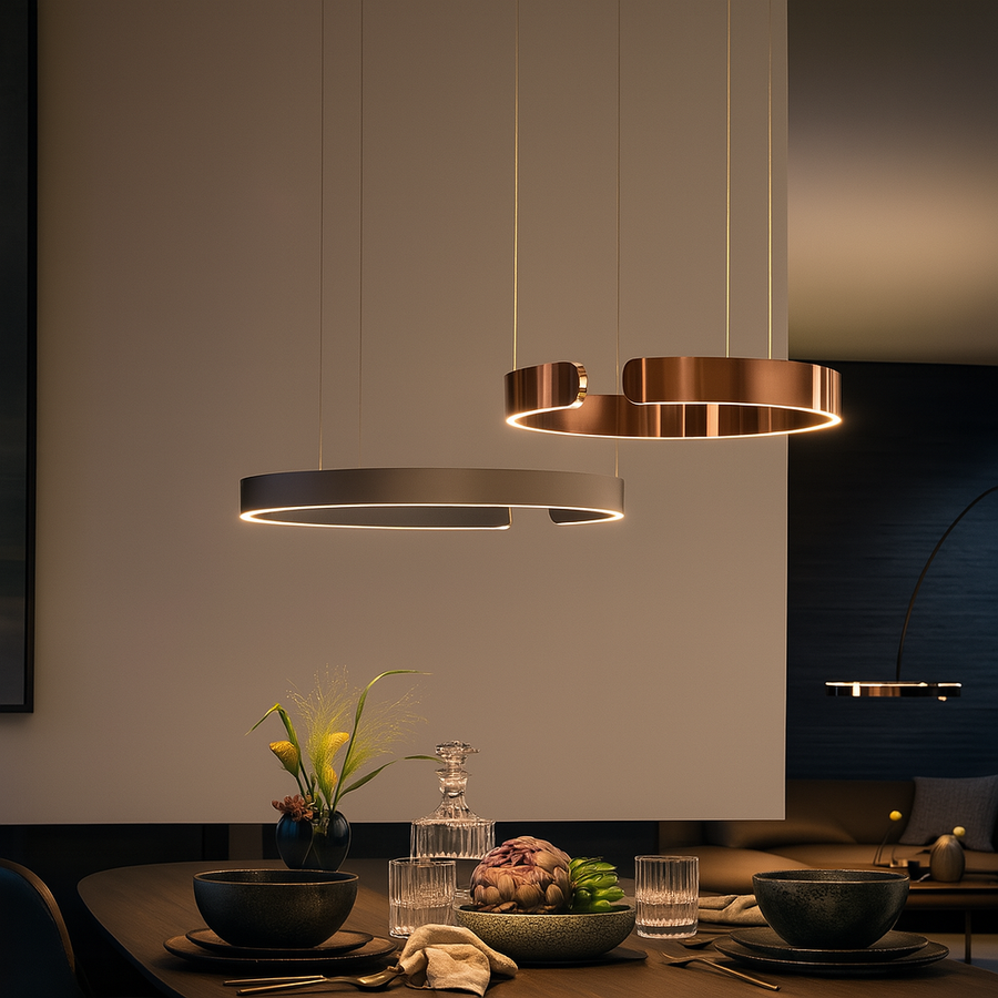 Ring Pendant Light with Adjustable Height-Lighting > Pendant Lights-casanuva-40cm-Rose Gold-casanuva