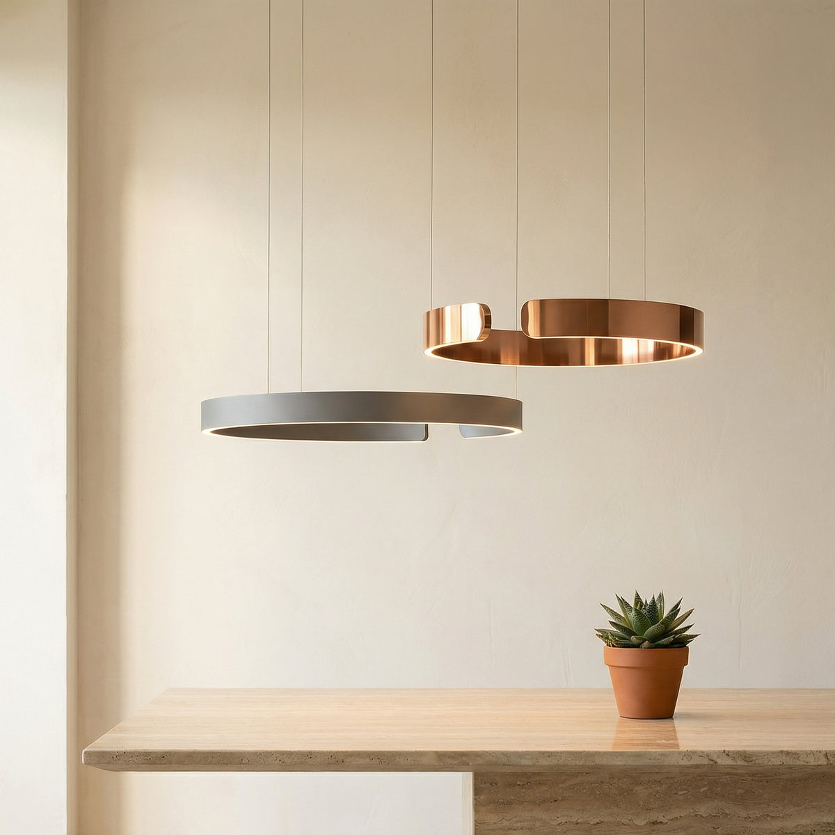 Ring Pendant Light with Adjustable Height-Lighting > Pendant Lights-casanuva-casanuva