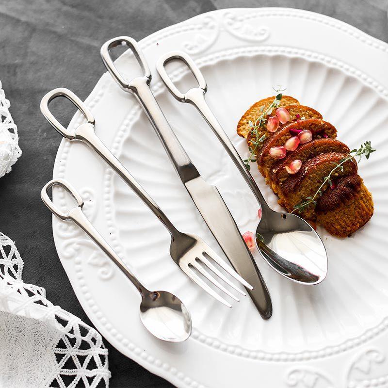 Ringlet Flatware Set 18/10 Stainless Steel with Ring Handle-Kitchen & Dining > Cutlery-casanuva-casanuva