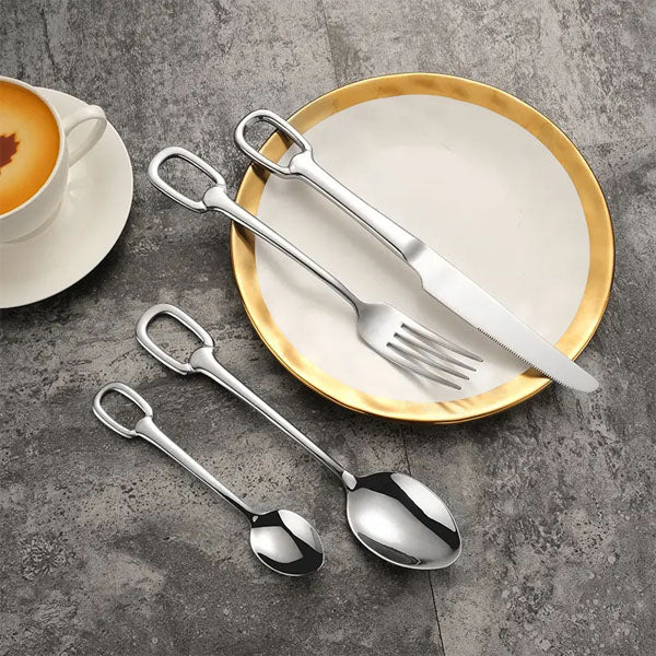Ringlet Flatware Set 18/10 Stainless Steel with Ring Handle-Kitchen & Dining > Cutlery-casanuva-casanuva
