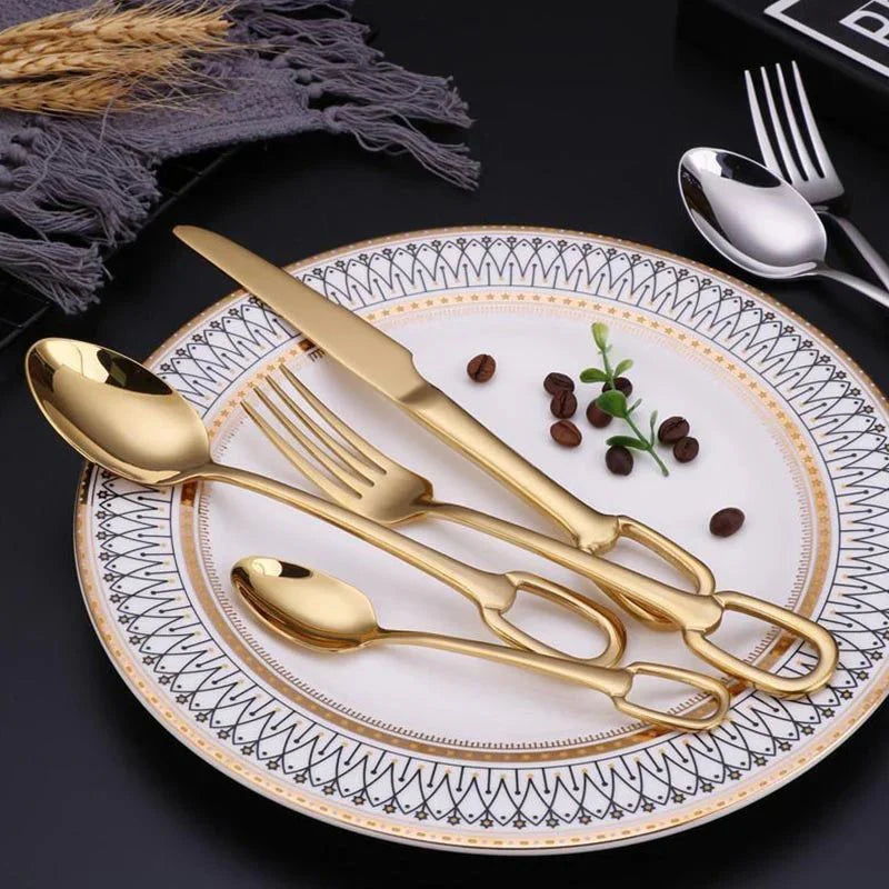 Ringlet Flatware Set 18/10 Stainless Steel with Ring Handle-Kitchen & Dining > Cutlery-casanuva-casanuva