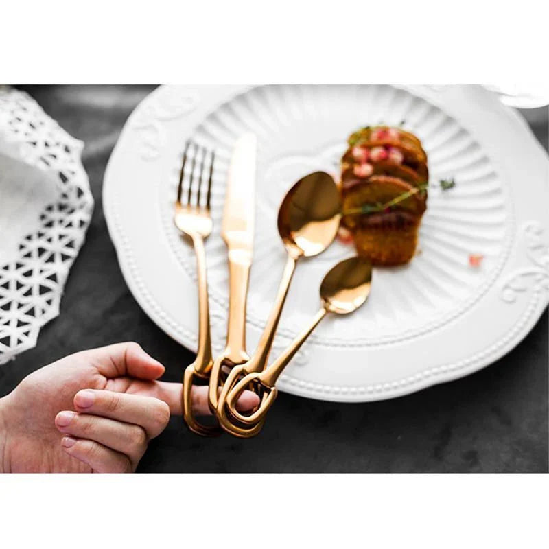 Ringlet Flatware Set 18/10 Stainless Steel with Ring Handle-Kitchen & Dining > Cutlery-casanuva-casanuva