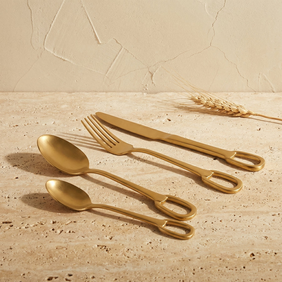 Ringlet Flatware Set 18/10 Stainless Steel with Ring Handle-Kitchen & Dining > Cutlery-casanuva-casanuva