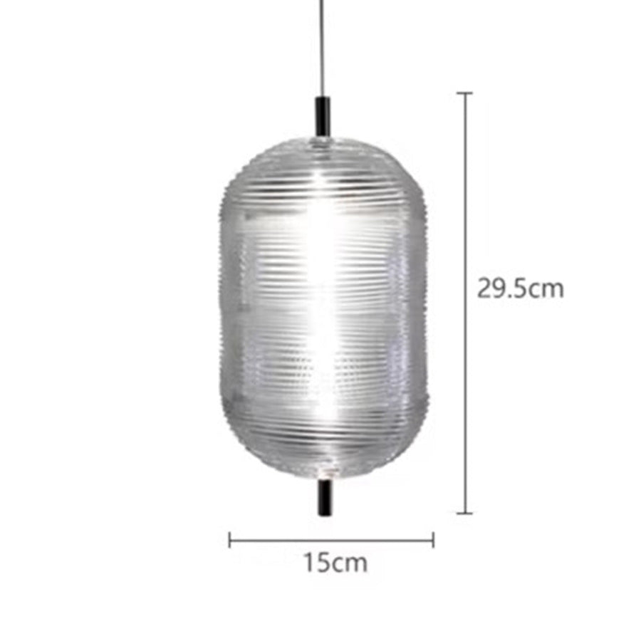 Ripple Pattern Glass LED Pendant Light-Lighting > Pendant Lights-casanuva-casanuva