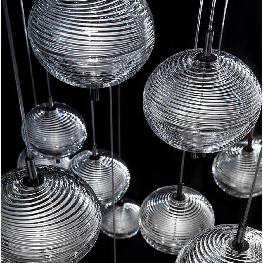 Ripple Pattern Glass LED Pendant Light-Lighting > Pendant Lights-casanuva-casanuva
