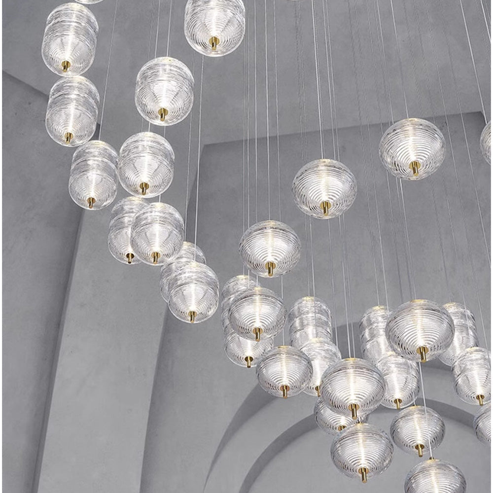 Ripple Pattern Glass LED Pendant Light-Lighting > Pendant Lights-casanuva-casanuva