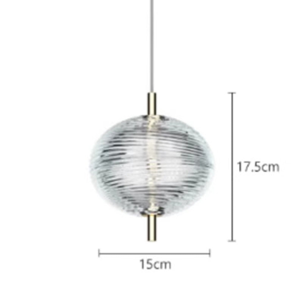 Ripple Pattern Glass LED Pendant Light-Lighting > Pendant Lights-casanuva-casanuva