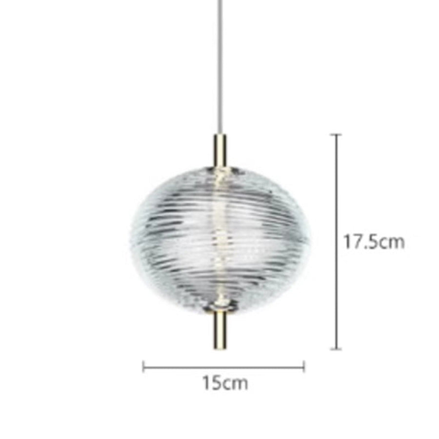 Ripple Pattern Glass LED Pendant Light-Lighting > Pendant Lights-casanuva-casanuva