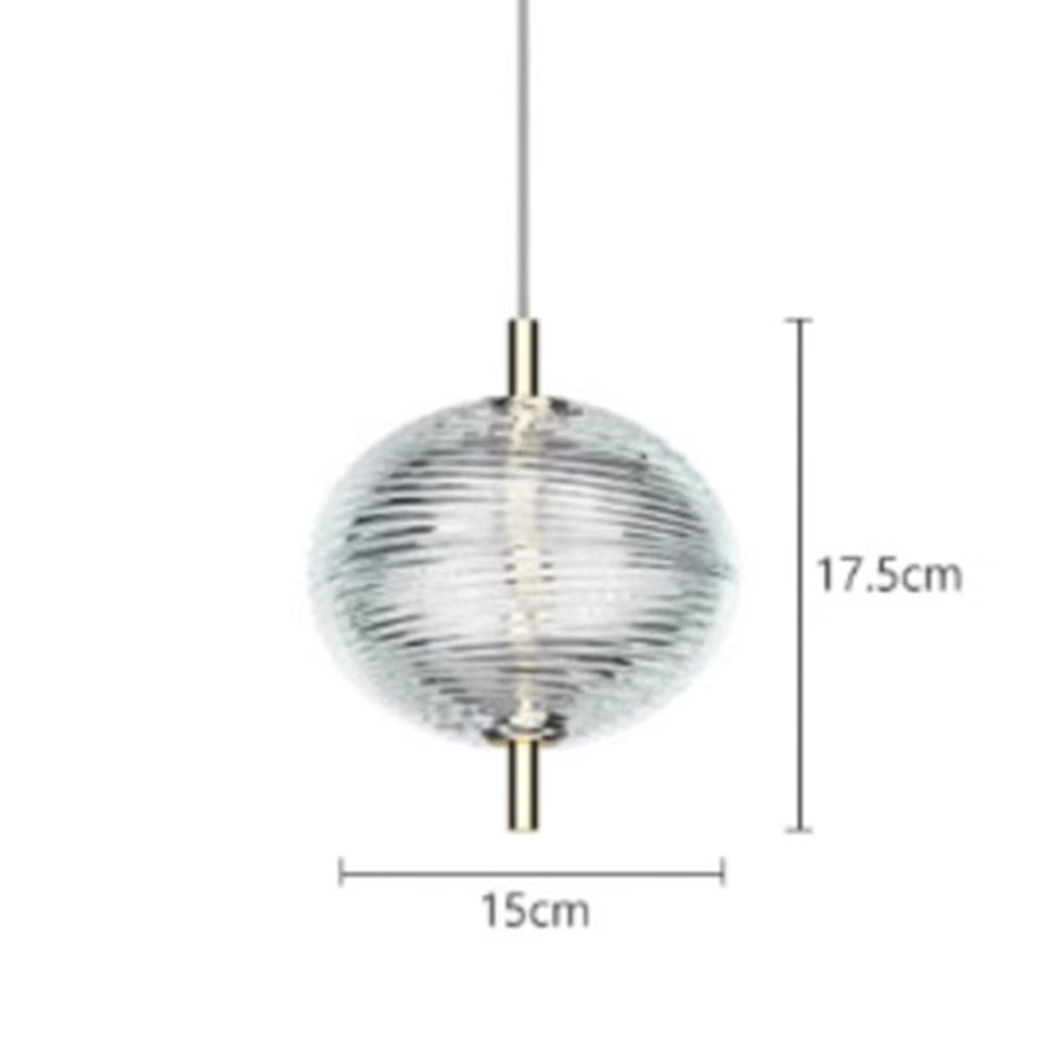 Ripple Pattern Glass LED Pendant Light-Lighting > Pendant Lights-casanuva-casanuva